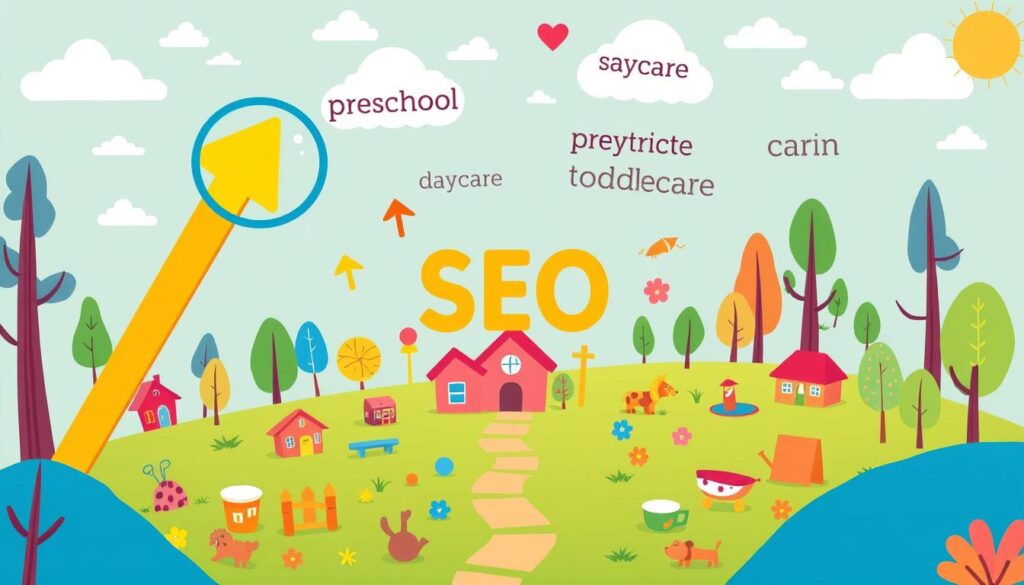 Child care SEO optimization keywords and trends