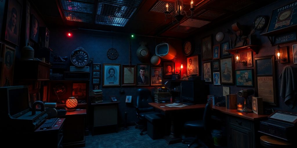 Photographic image of an immersive escape room environment.