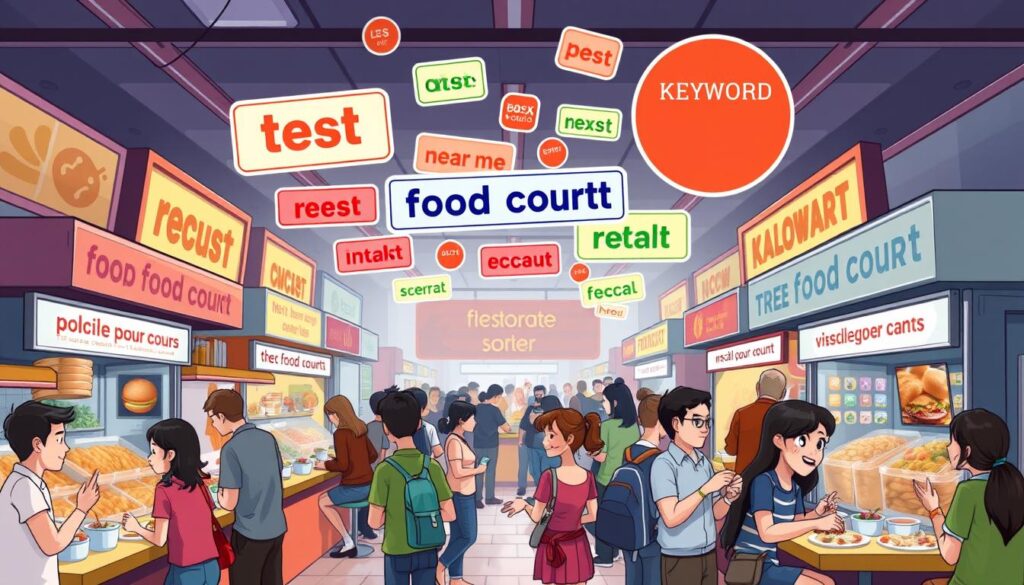 The role of keywords in local SEO for food courts