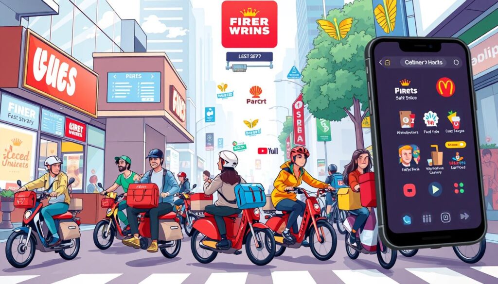 online ordering and delivery partnerships in fast food