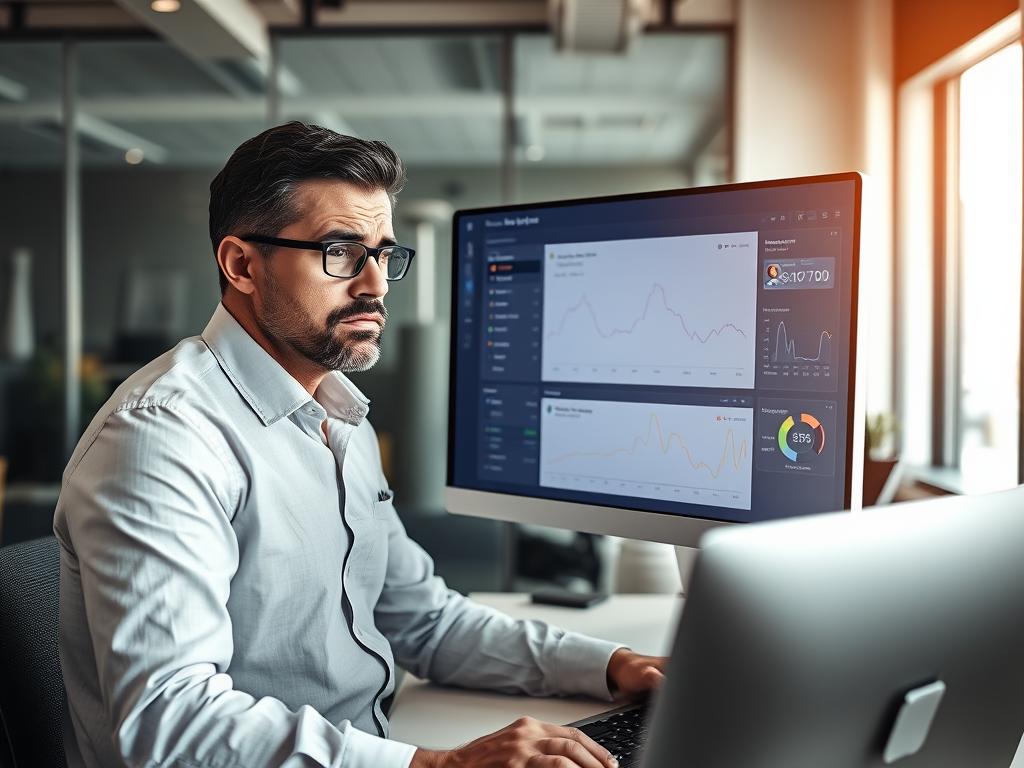 Chandler business owner looking concerned at poor website analytics