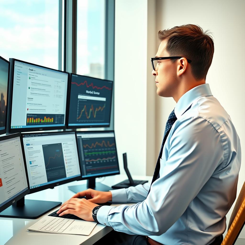 Cleveland SEO expert analyzing search rankings on multiple screens