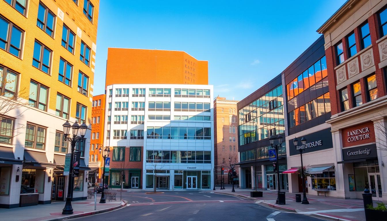 Greensboro business district showing local companies that need SEO services