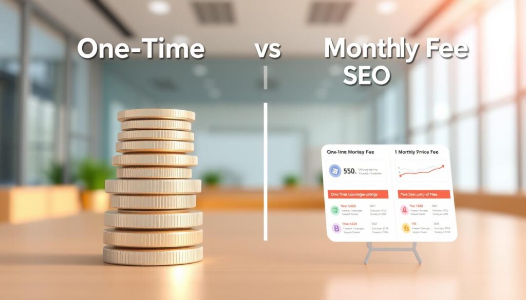 One-time SEO fee vs monthly fee