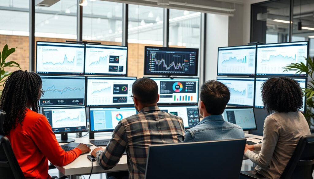 Revenue Boomers SEO team analyzing website data for a Laredo client