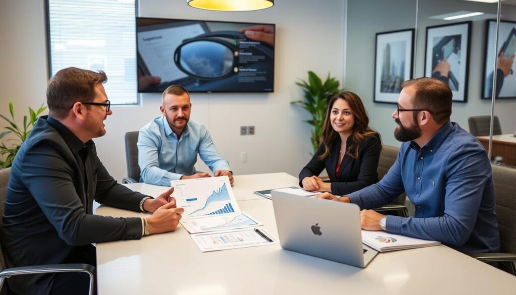 Revenue Boomers team meeting with a Cape Coral business client