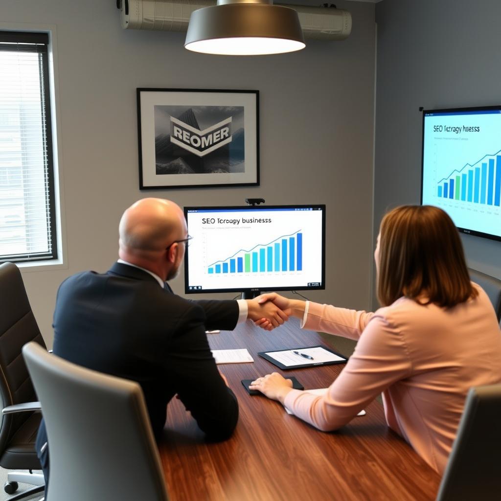 Revenue Boomers team meeting with an Anchorage business client