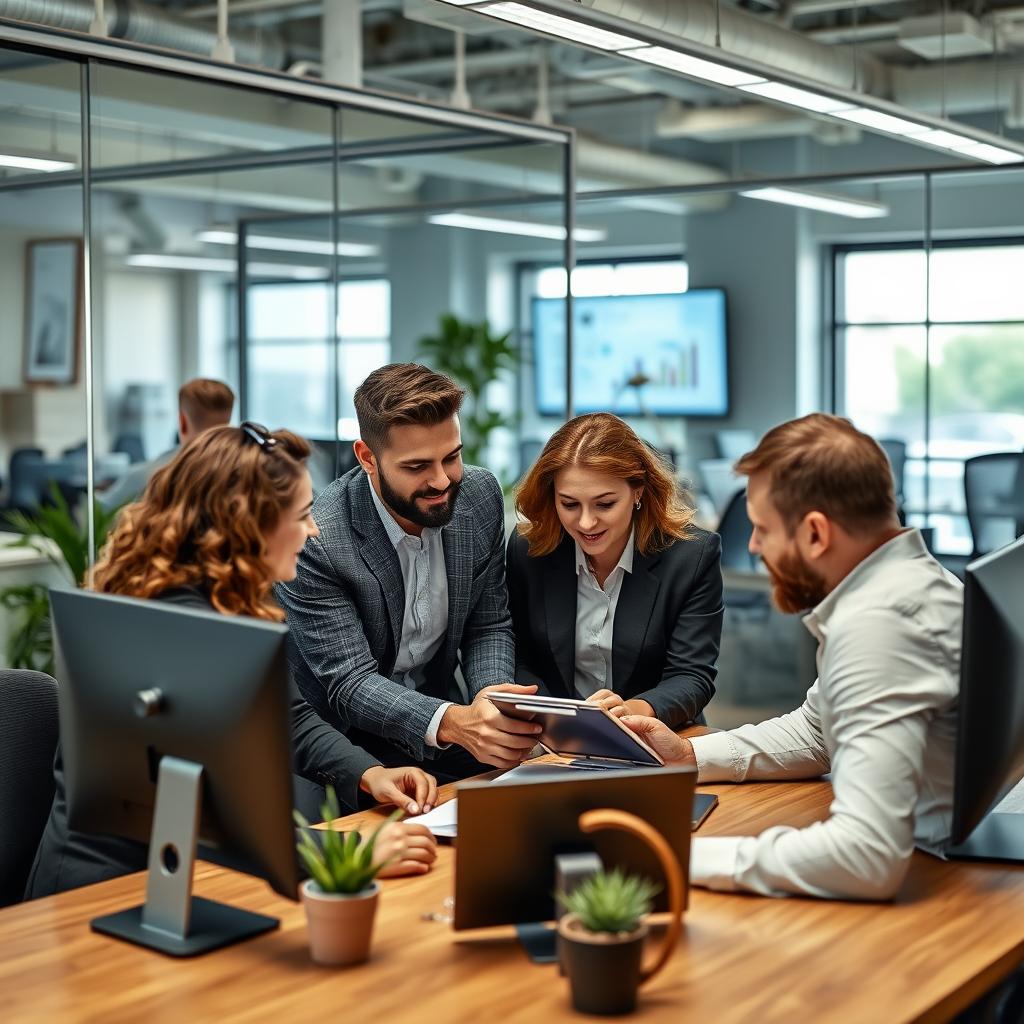 Revenue Boomers team working with a Stockton business owner on SEO strategy