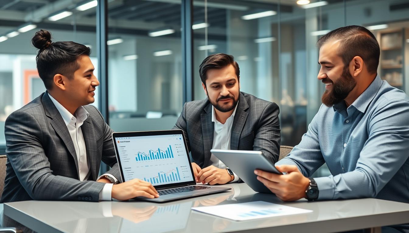 SEO Agency Bakersfield CA team meeting with local business owner