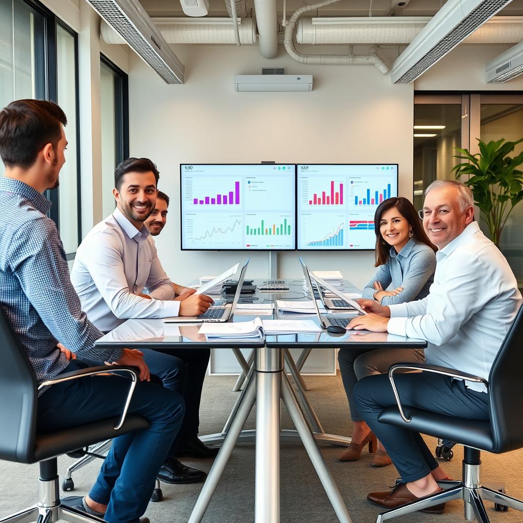 SEO strategy meeting between Revenue Boomers team and a Riverside business client