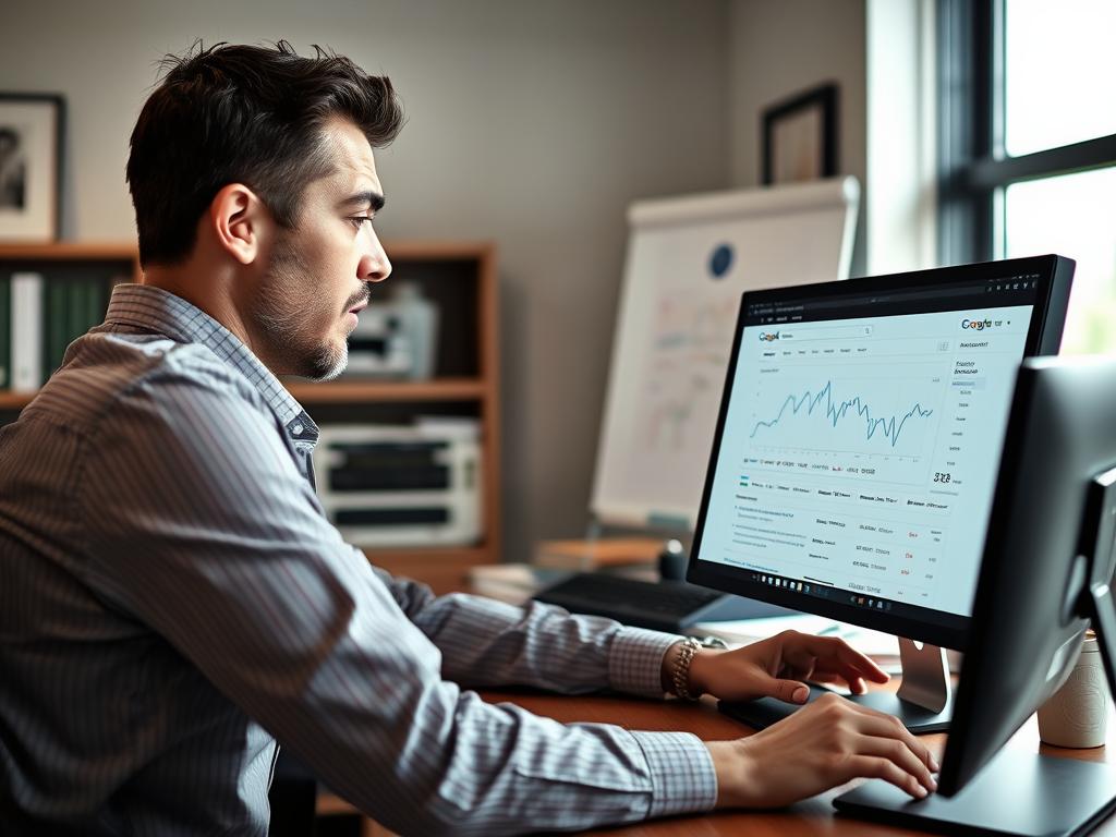 Akron business owner looking frustrated at computer showing poor search rankings