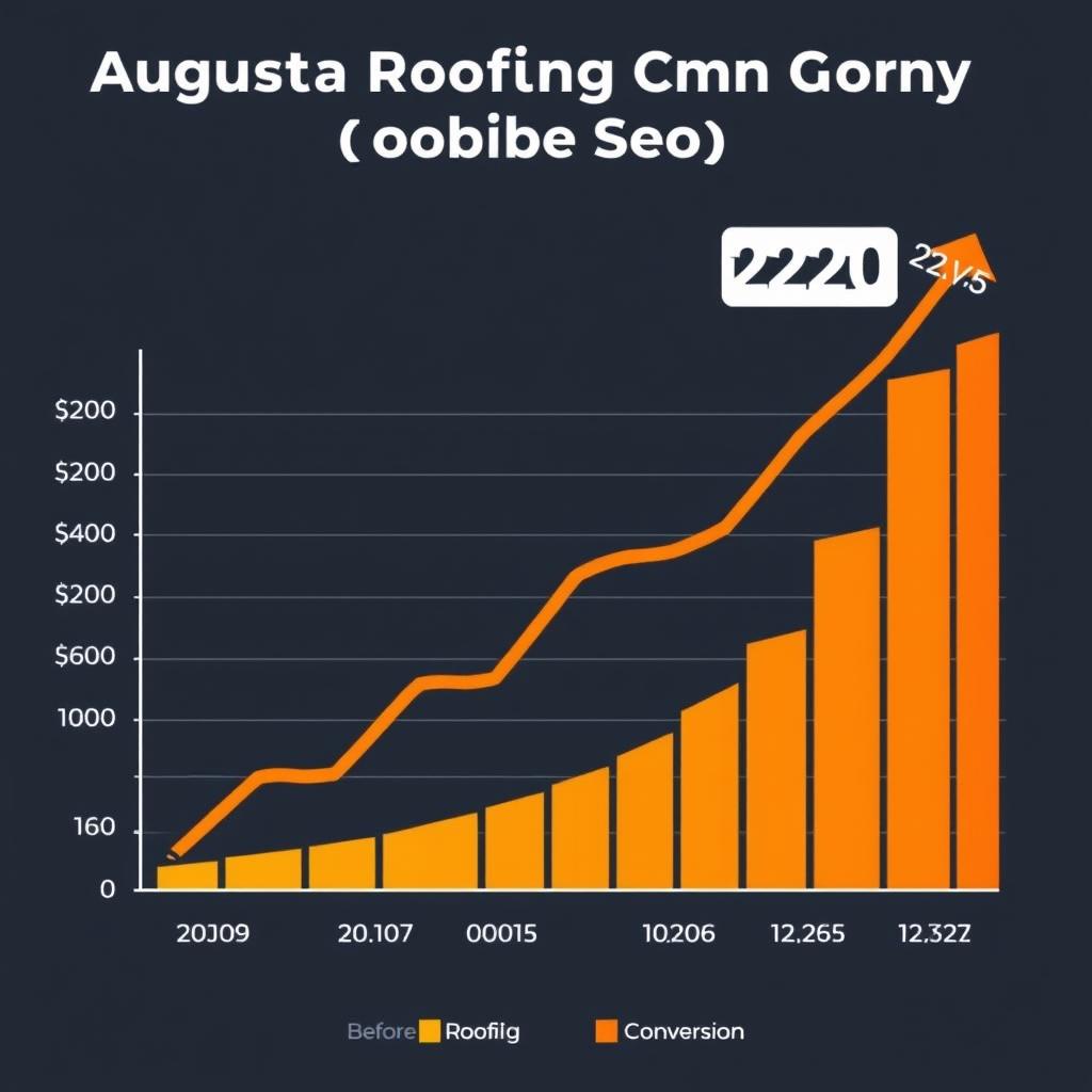 Augusta roofing company traffic growth chart showing 220% increase after SEO implementation
