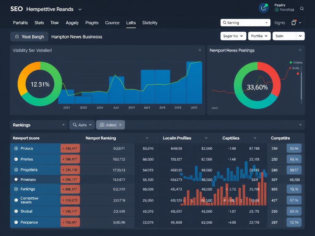 Competitive analysis dashboard for Hampton Roads SEO market