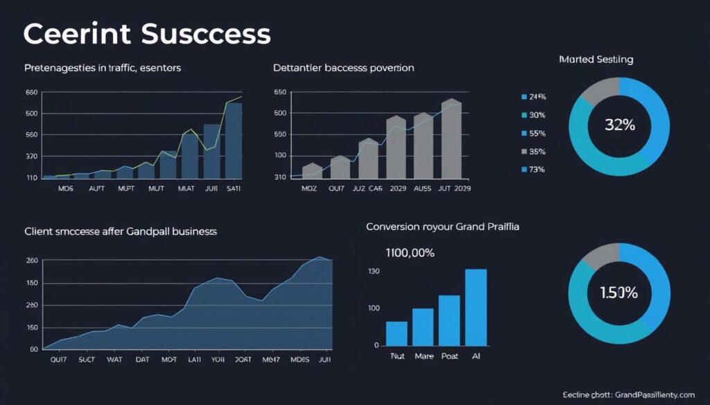Graph showing client success metrics from Revenue Boomers SEO Agency Grand Prairie TX