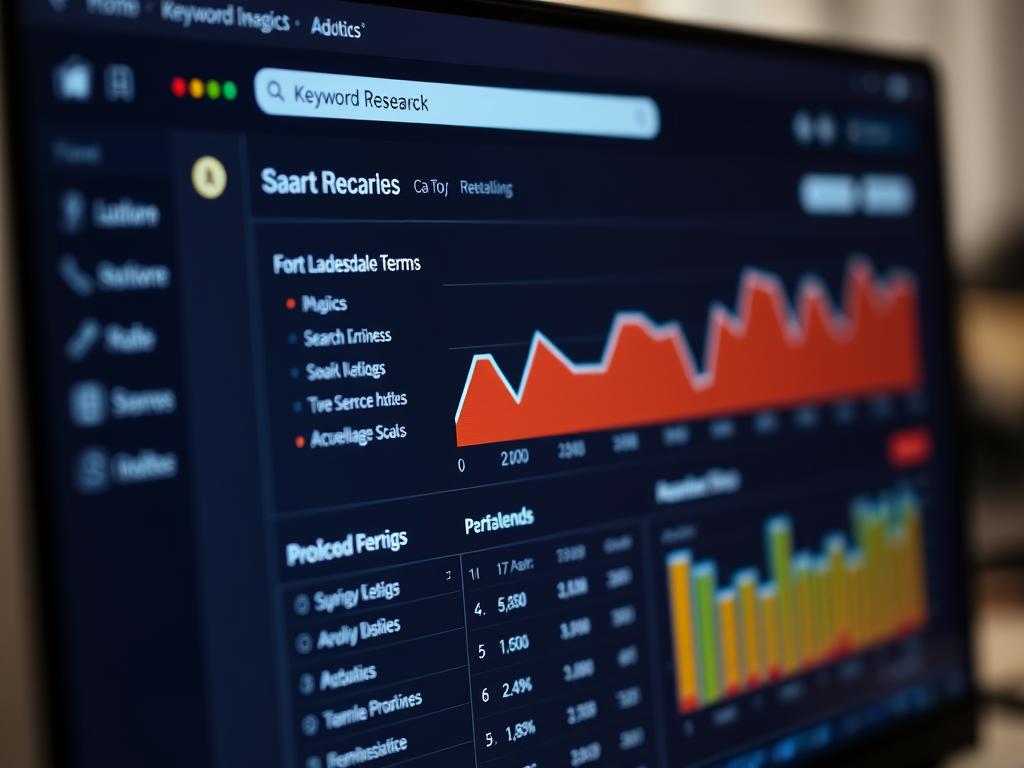 Keyword research dashboard showing Fort Lauderdale SEO strategy