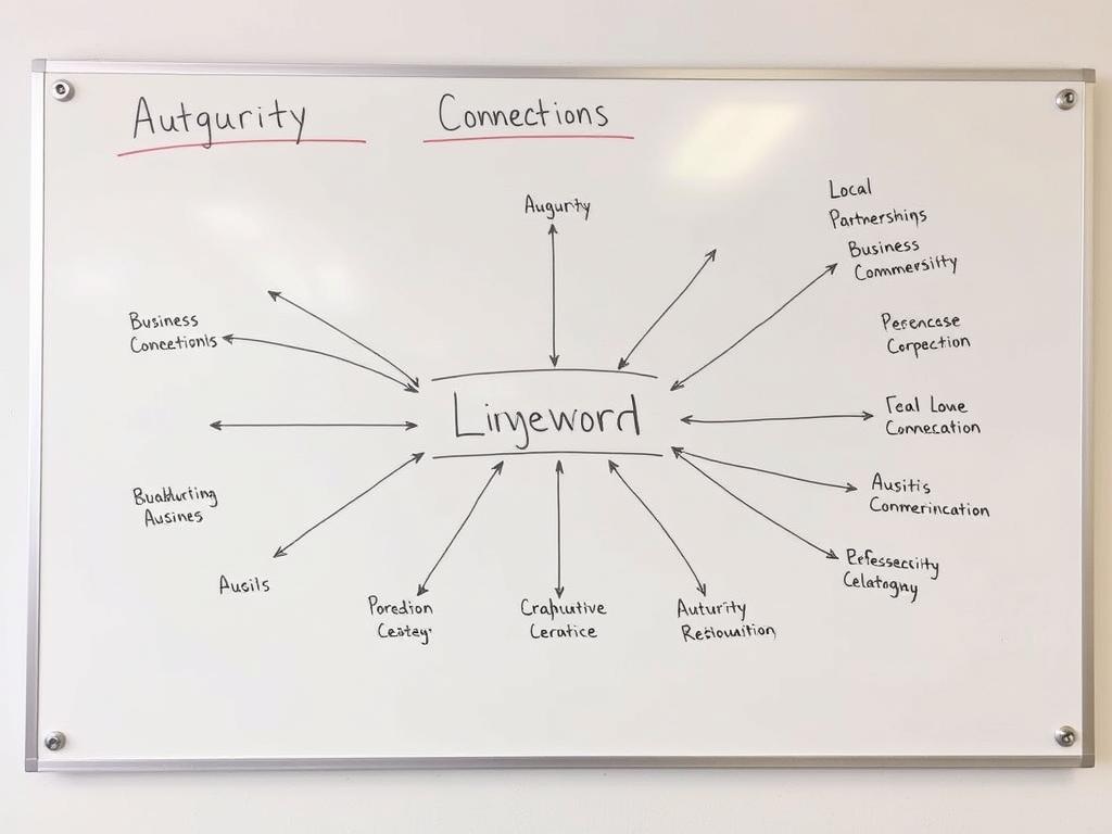 Link building strategy map showing Augusta business connections and authority development