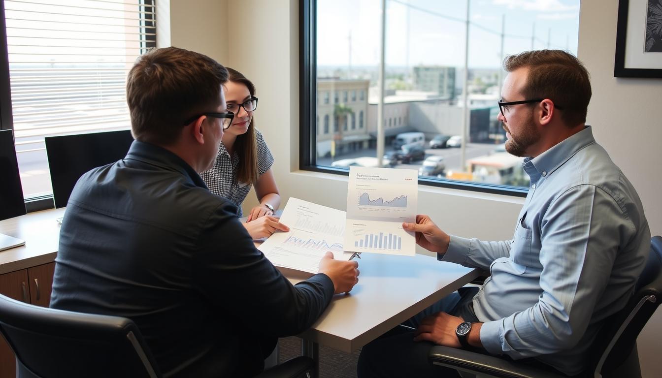 Local Fontana SEO specialists meeting with business owner