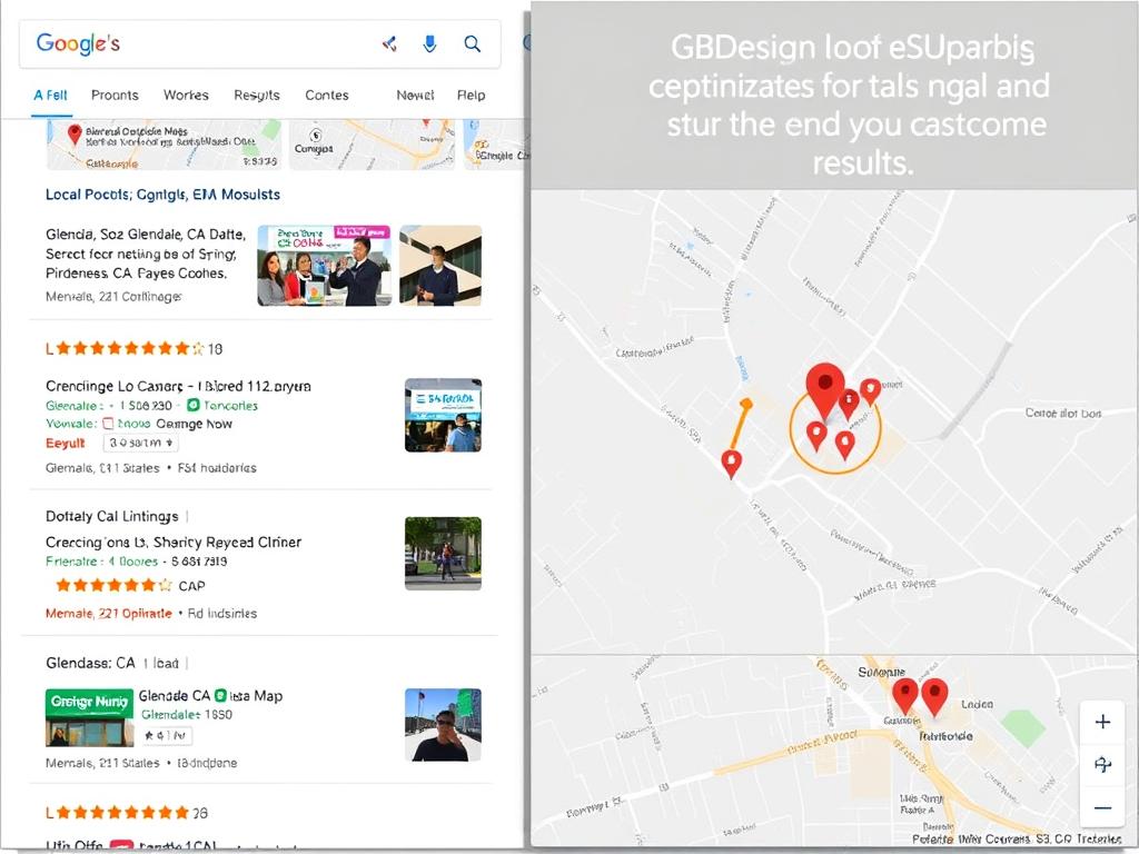 Local SEO optimization for Glendale businesses showing Google Maps results