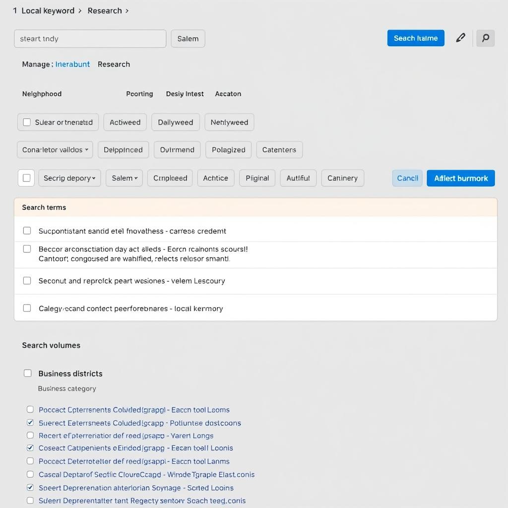 Local keyword research for Salem, OR businesses showing neighborhood-specific terms