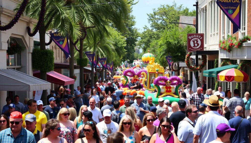 Mobile, AL Mardi Gras celebration showing seasonal business opportunity