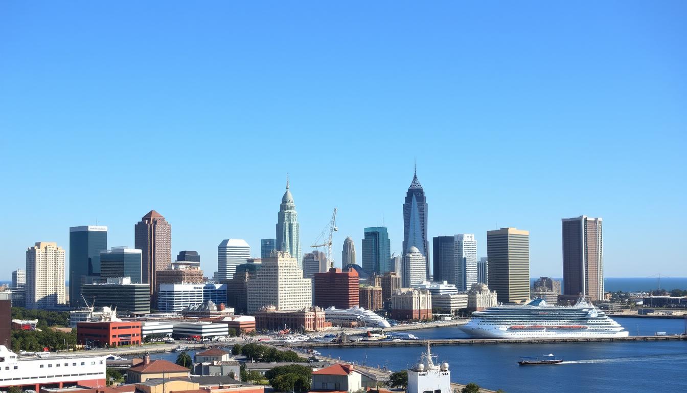 Mobile Alabama skyline with port and business district highlighting the competitive SEO landscape