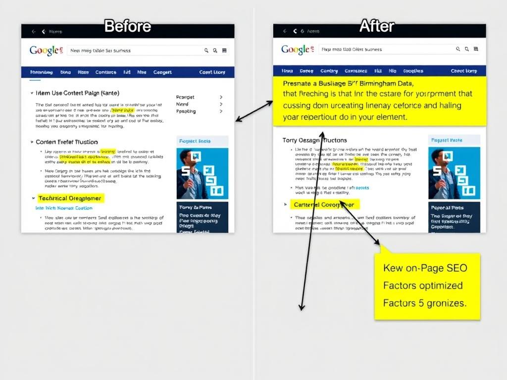 On-page SEO optimization for Birmingham business website