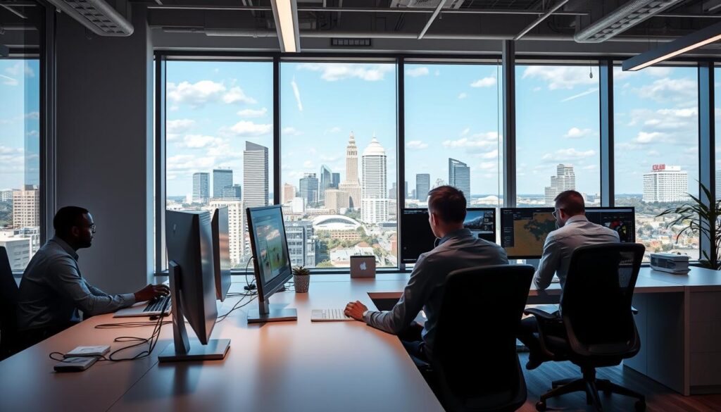 Revenue Boomers SEO Agency Augusta GA office with team members working on local business campaigns