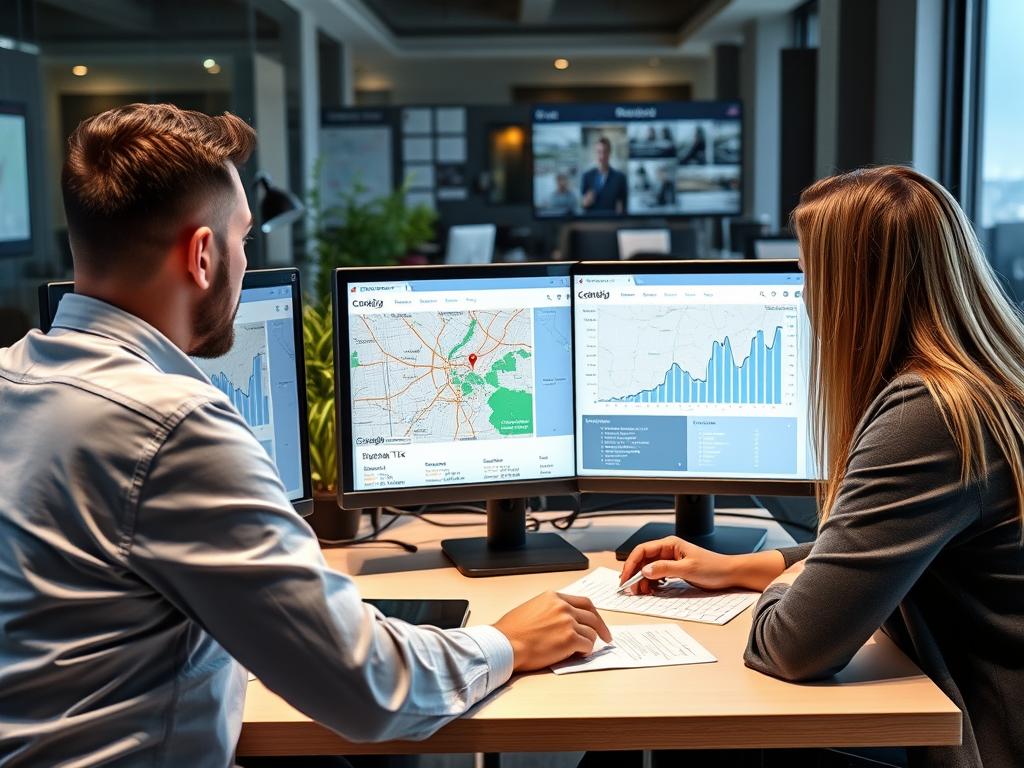 Revenue Boomers team analyzing McKinney-specific SEO data