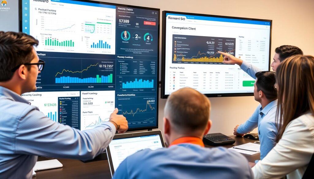 Revenue Boomers team analyzing SEO data for a Tallahassee client