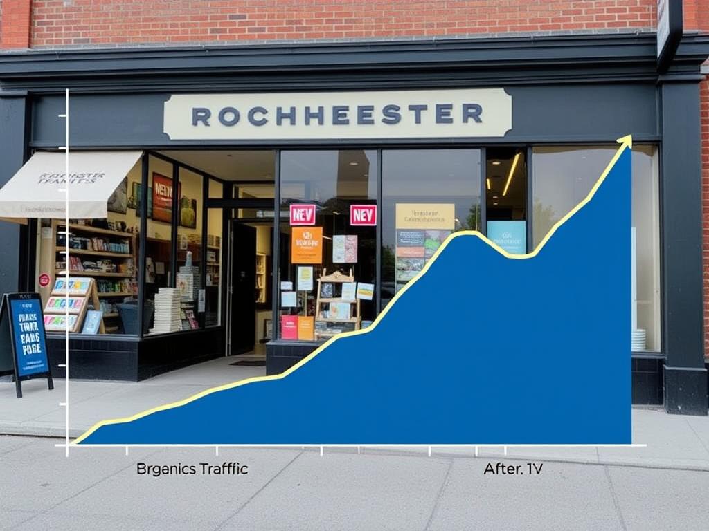 Rochester retail business SEO case study showing traffic growth