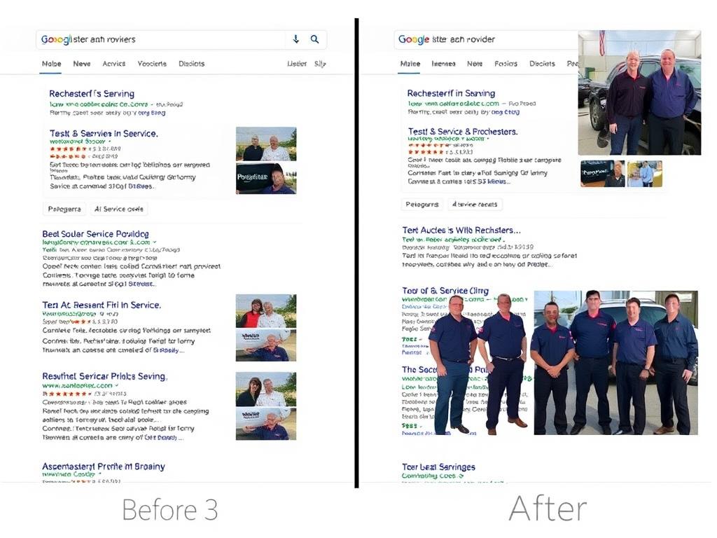Rochester service provider SEO results showing ranking improvements