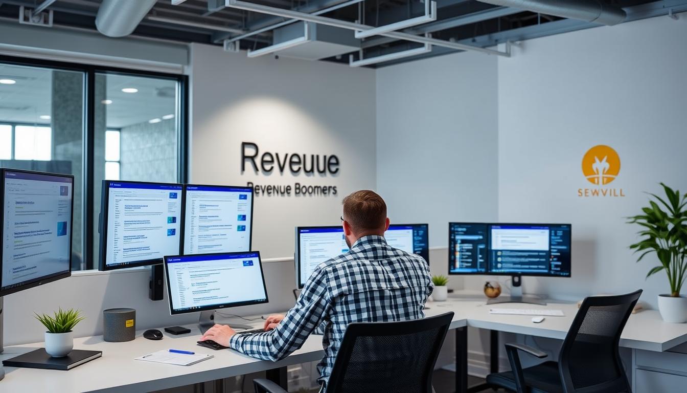 SEO Agency Baton Rouge LA office of Revenue Boomers with team members analyzing search results