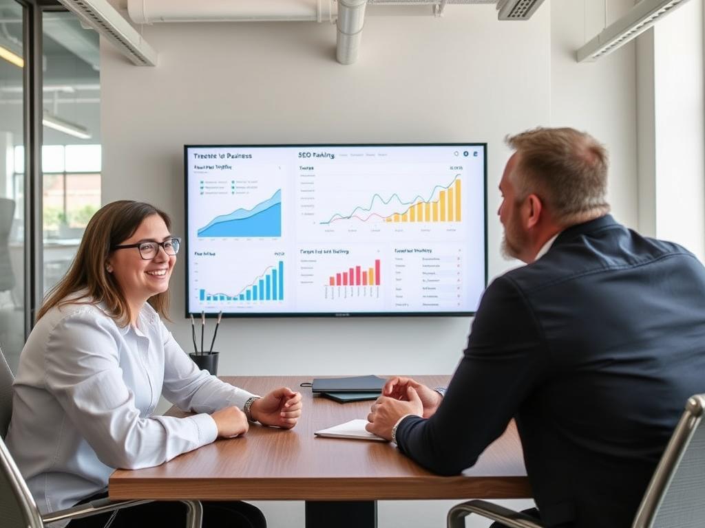 SEO Agency Fremont CA team meeting with local business owner