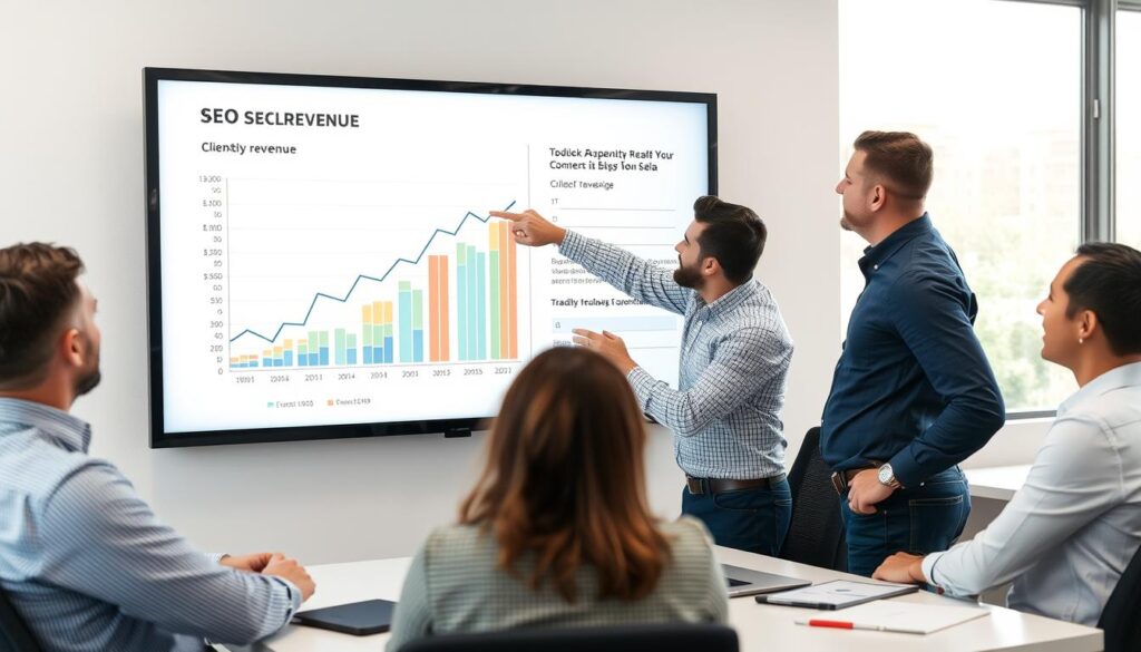 SEO Agency Knoxville TN team analyzing revenue growth data for clients