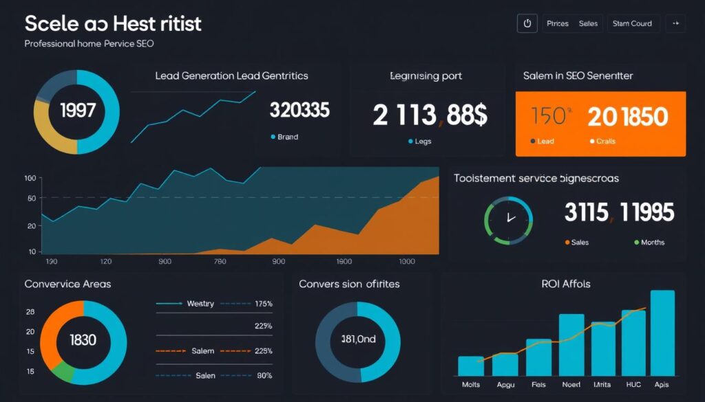 SEO performance dashboard for Salem home services company showing lead generation growth