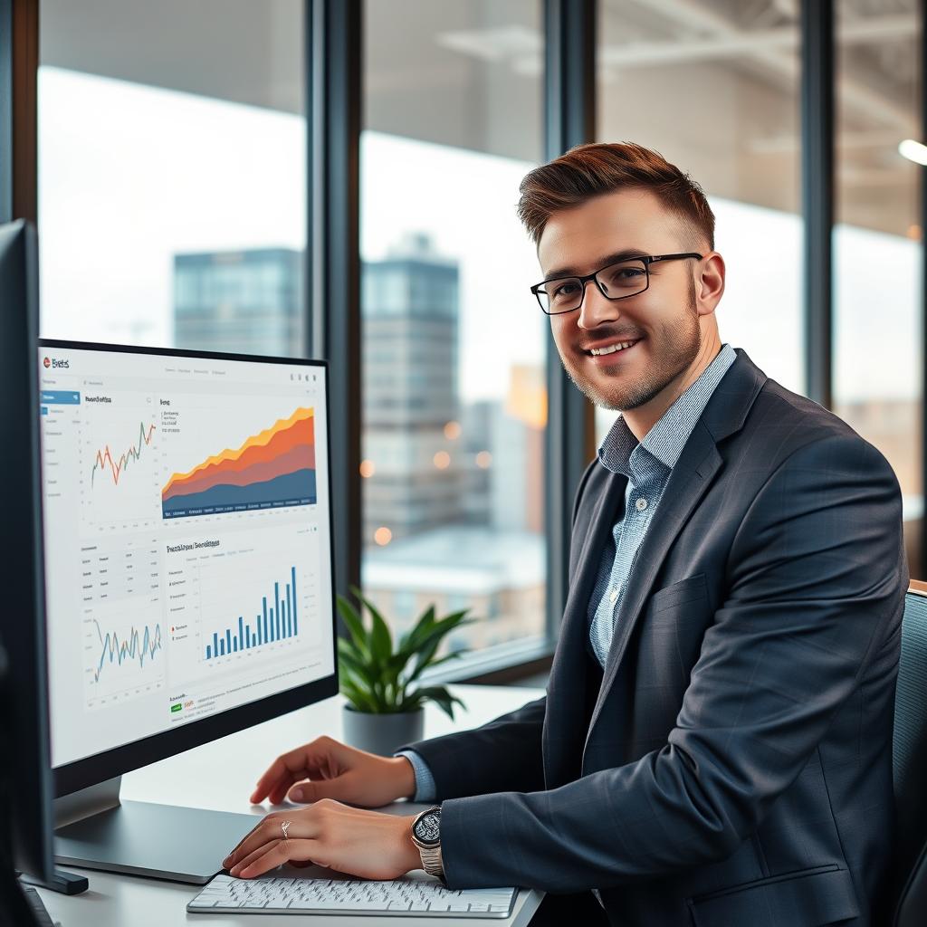SEO specialist from Revenue Boomers SEO Agency in Akron, OH reviewing website analytics