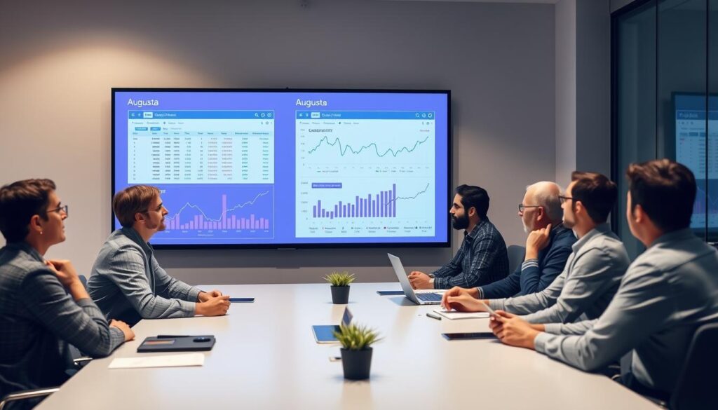 SEO team conducting Augusta market analysis with local business data