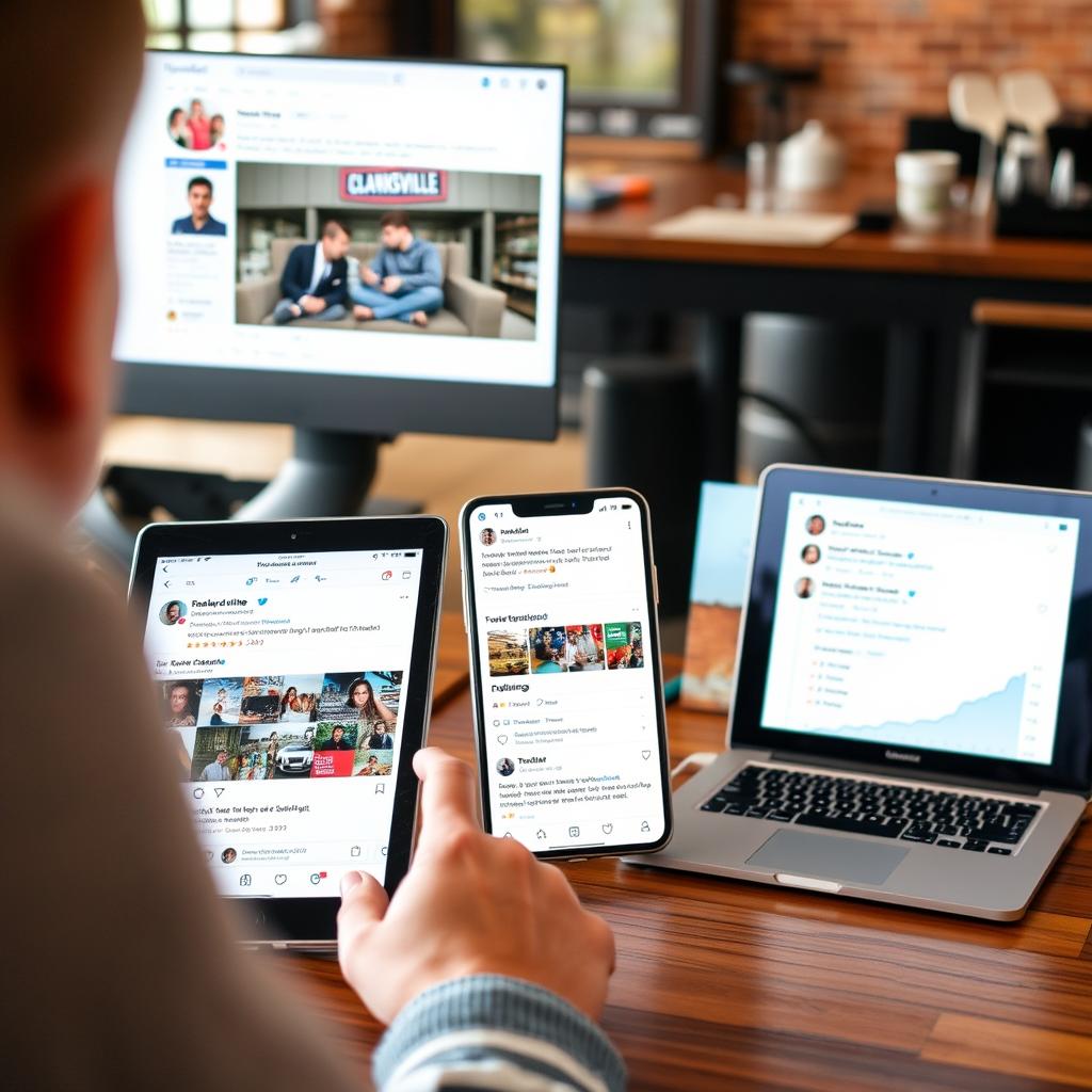 Social media marketing for Clarksville businesses showing engagement with local audience