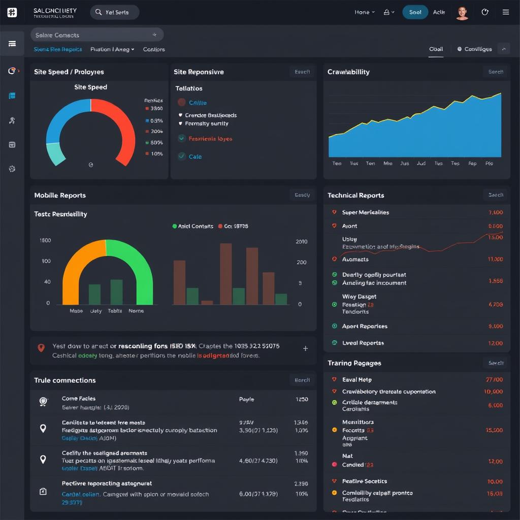 Technical SEO audit for a Salem business website showing performance metrics